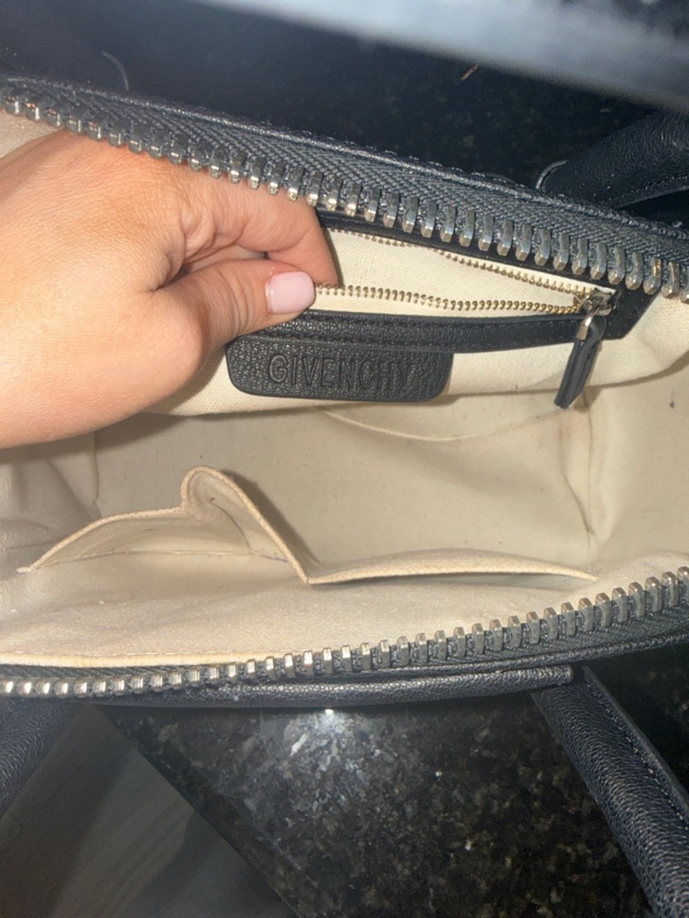 Antigona Black Leather Mini Satchel with Top Handles - Picture 5 of 6